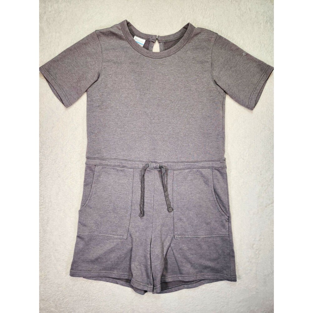Columbia Trek Romper Women's Small Gray Pockets Drawstring
